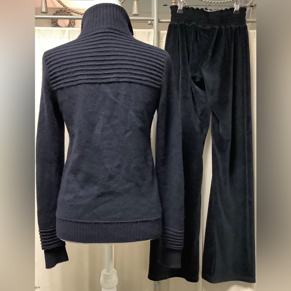 Juicy Couture Smocked Pants 22 x 31 Magaschoni Cashmere Zip Up - Picture 2 of 14